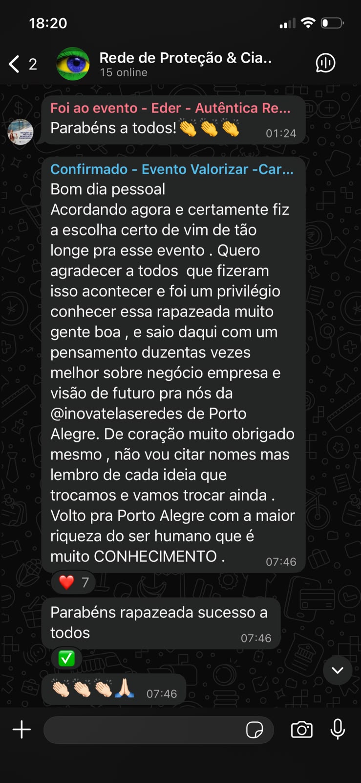 Depoimento de Participante de Porto Alegre